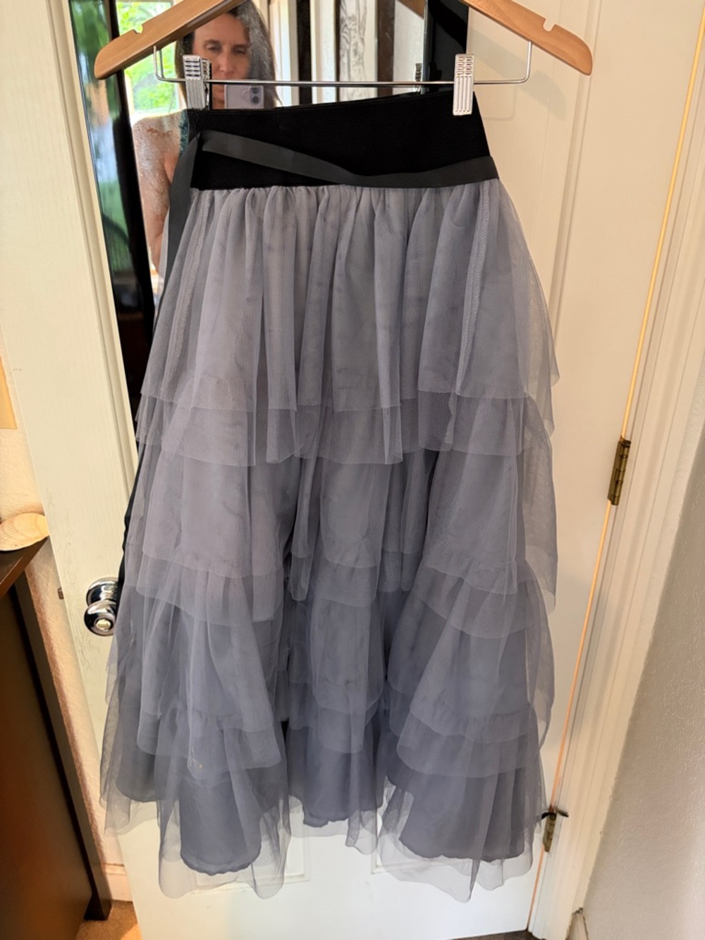 Women's Layered Tulle Maxi Skirt - Gray